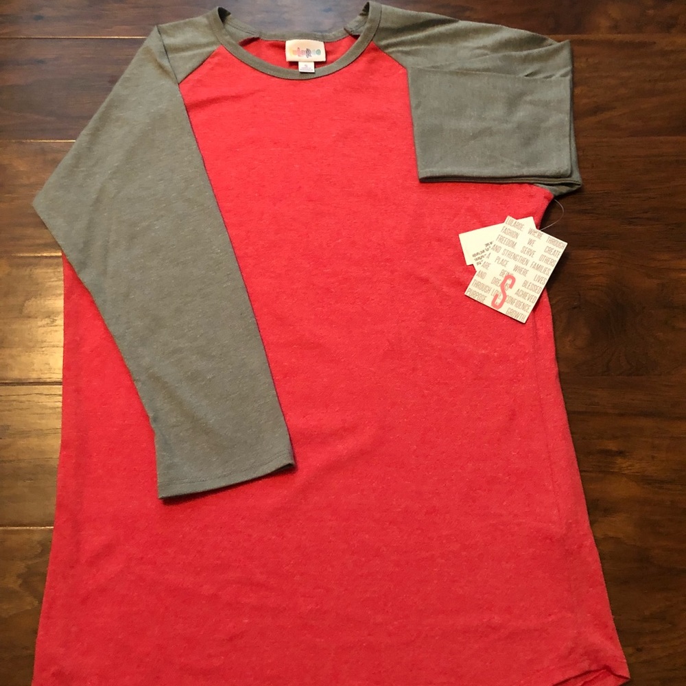 Size small NWT LuLaRoe randy top coral and gray